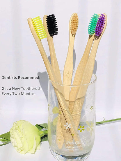 Eco-Friendly Bamboo Toothbrushes – Set of 10