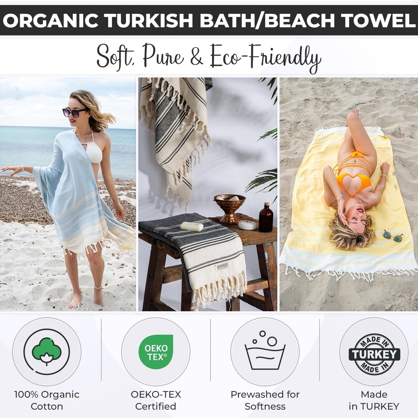 Experience Ultimate Comfort with Our 100% Certified Organic Turkish Cotton Towels