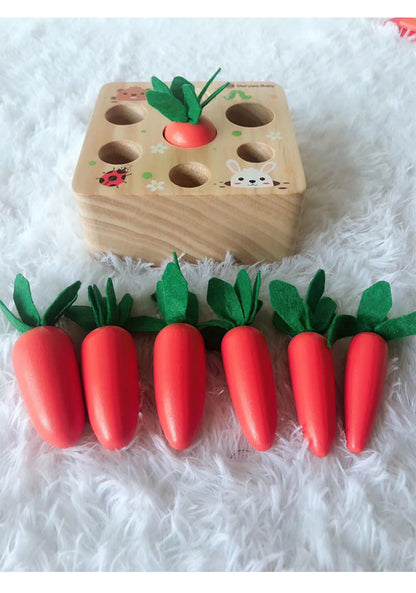 Wooden Carrot Harvest Toy for Toddlers
