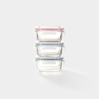 Rectangular Mini Glass Container Set