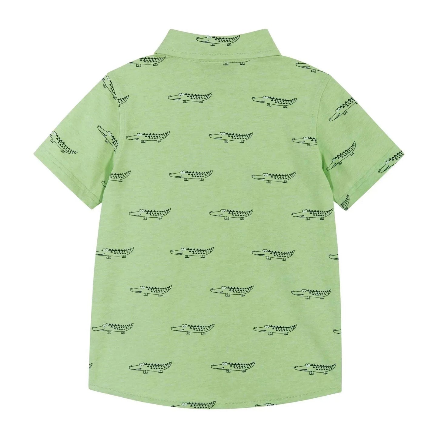 Andy & Evan - Boys Knit Buttondown - Lt Green Croc