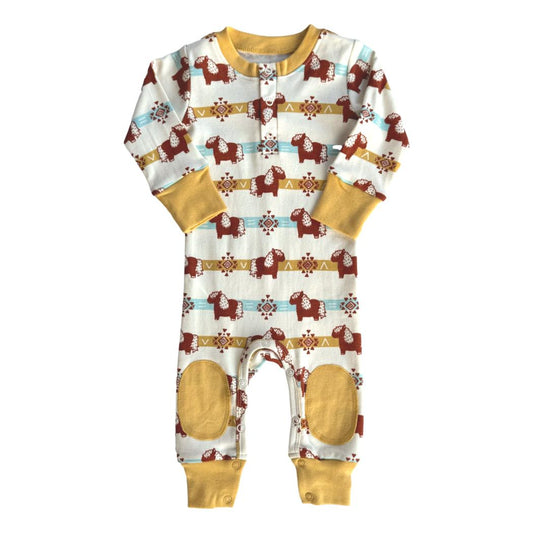 GOTS Certified Organic Cotton Crawler - Aztec Pony