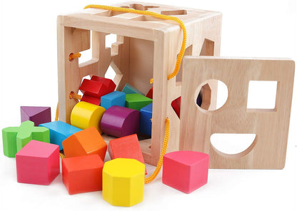 Drop Match Learn Wooden Shape Sorter for Toddlers Ages 2+