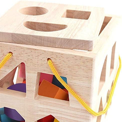 Drop Match Learn Wooden Shape Sorter for Toddlers Ages 2+