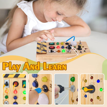 Little Explorer LED Busy Board Montessori Sensory Toy for Curious Toddlers: Fun & Educational For Toddlers & Pre Schoolers