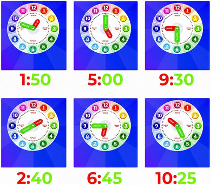 Tick Tock Learn Wooden Teaching Clock for Kids Ages 4+