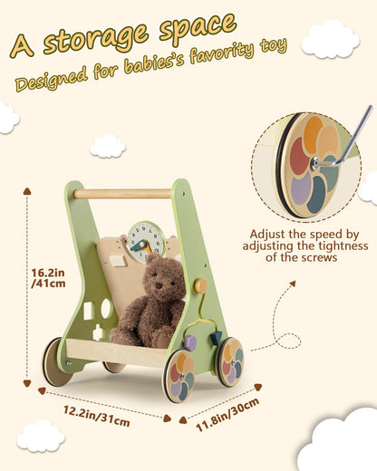 Wooden Push and Pull Multiple Activities Learning Center – Perfect Gift For New Walkers