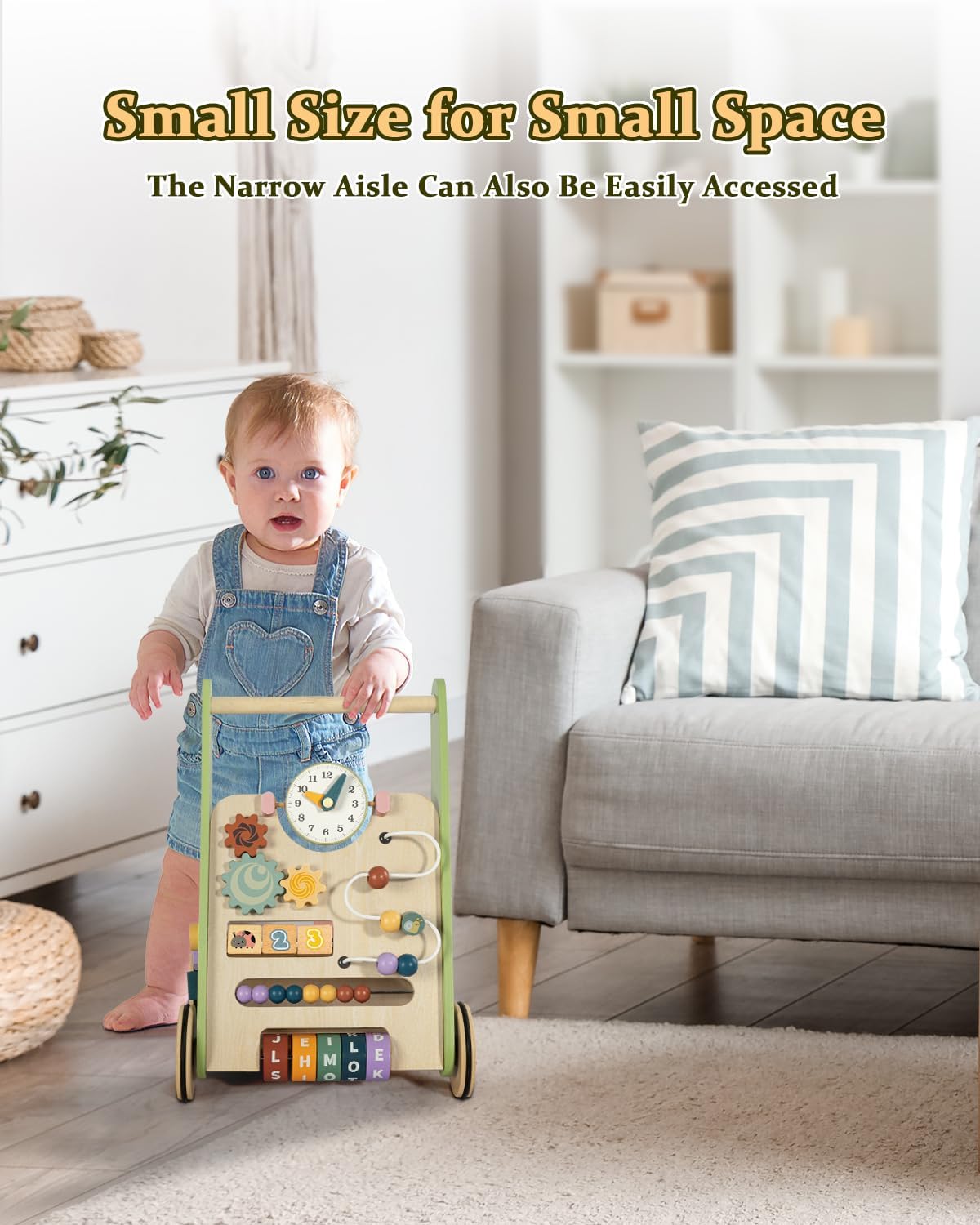 Wooden Push and Pull Multiple Activities Learning Center – Perfect Gift For New Walkers