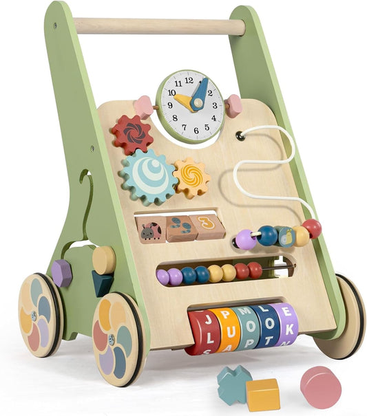 Wooden Push and Pull Multiple Activities Learning Center – Perfect Gift For New Walkers