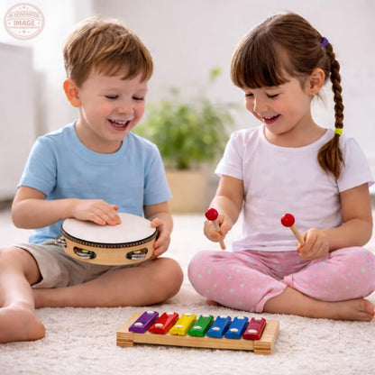 Music and Rhythm Educational Wooden Set Musical Instruments Set for Toddlers Ages 3+
