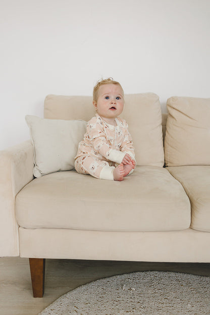 GOTS Certified Organic Cotton Playsuit No Pocket - Checkered Bear