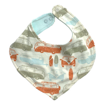 GOTS Certified Organic Cotton Bib - Vintage Busses