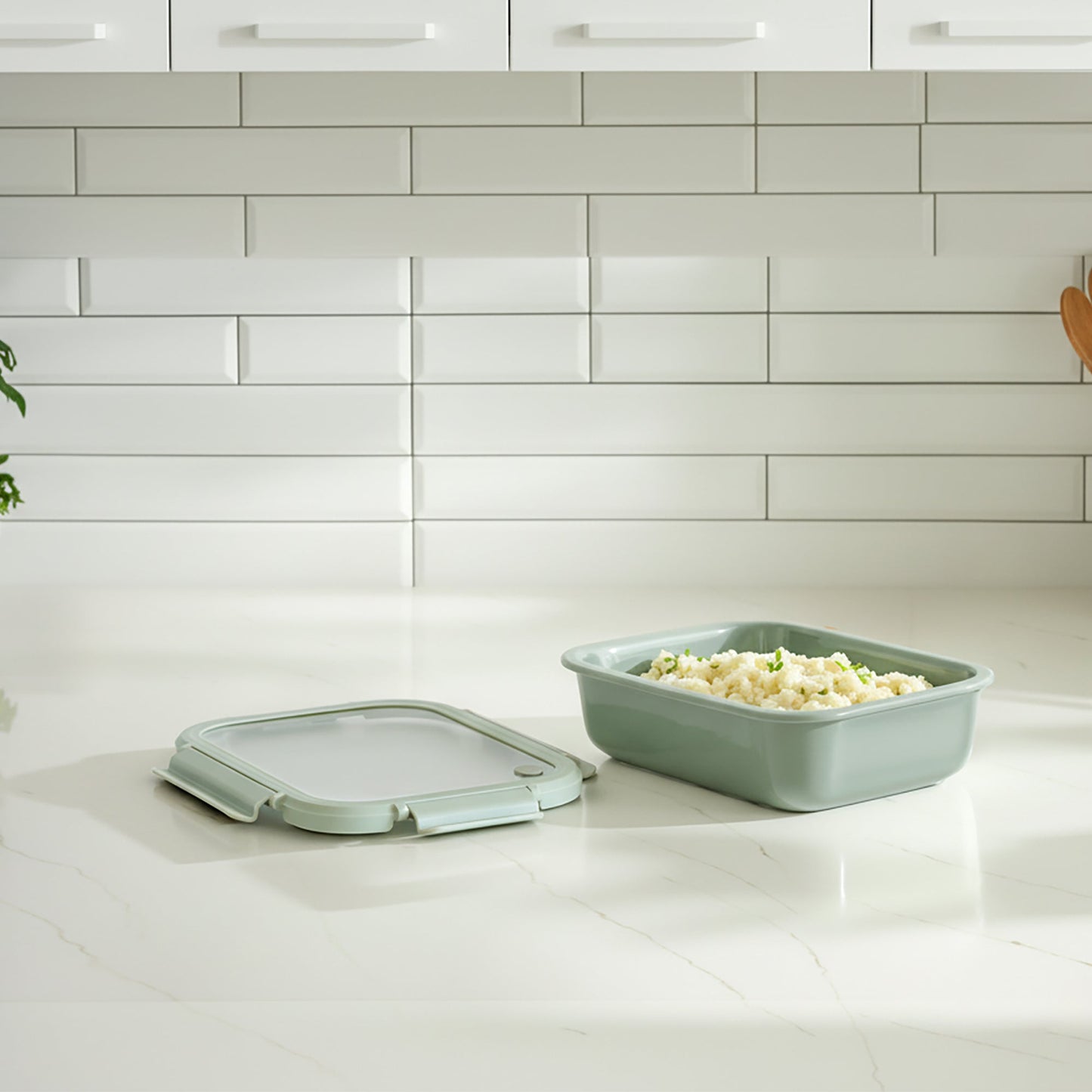 Stoneware Container - Sage Green