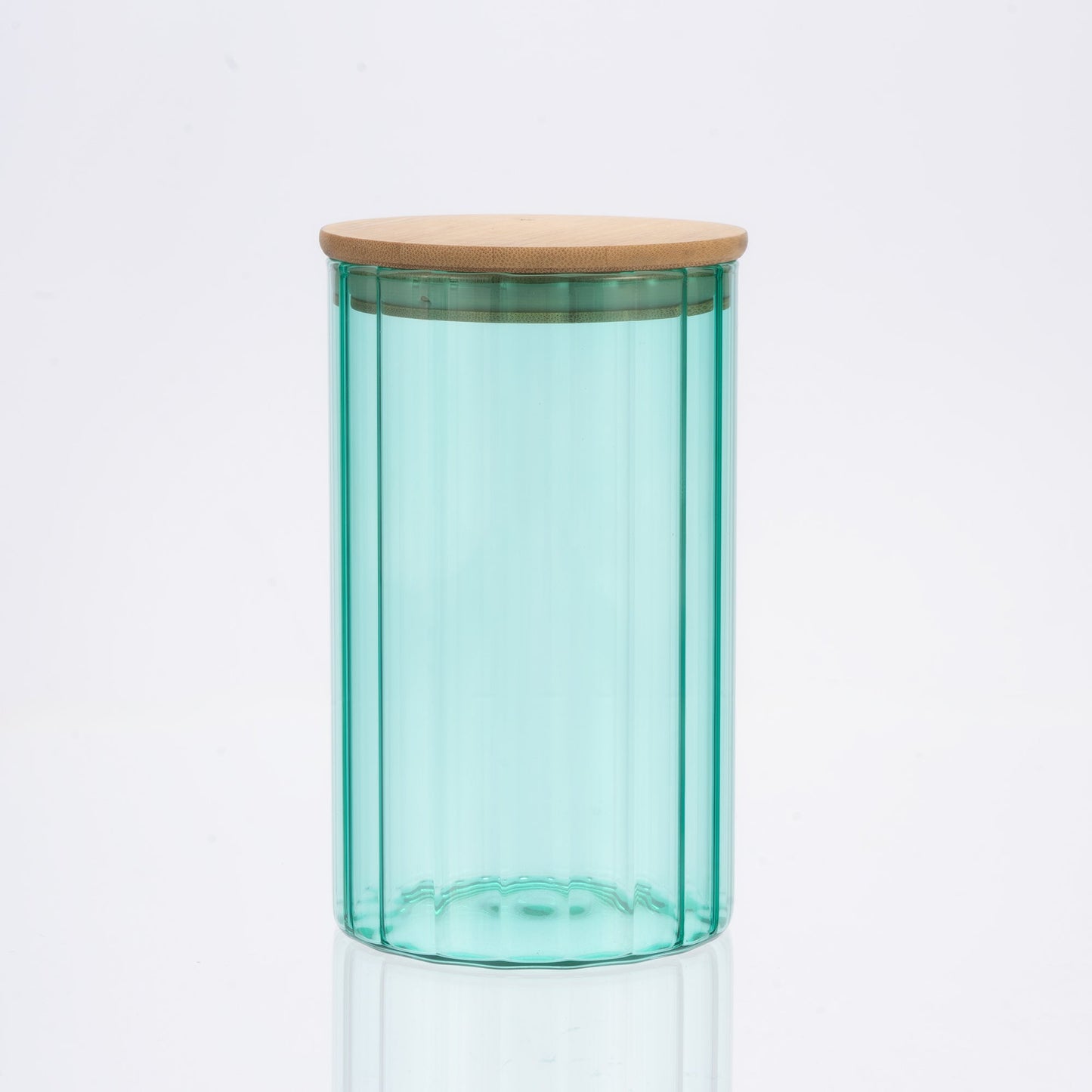 Glass Canister Set & Bamboo Lid - Diamond Blue