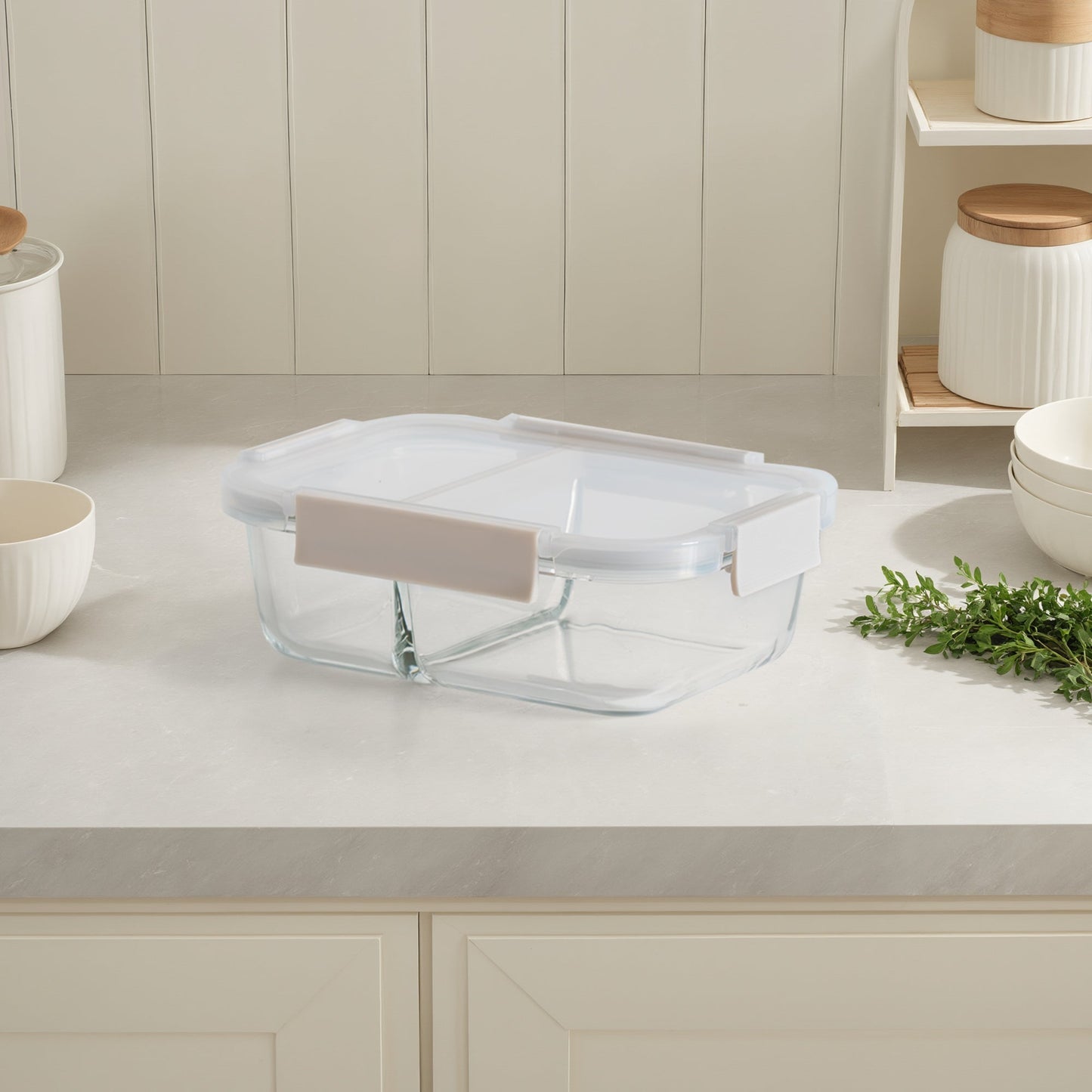Glass Bento Box - Divided (Vanilla)
