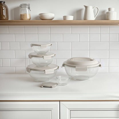 Borosilicate Glass Mixing Bowl Set (5 Bowls)