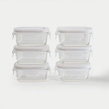 Mini Glass Container Set - Rectangular (Vanilla)