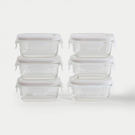 Mini Glass Container Set - Rectangular (Vanilla)