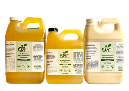 4-HAIRLESS PETS REGULAR SHAMPOO, WATERLESS SHAMPOO & CONDITIONER KIT
