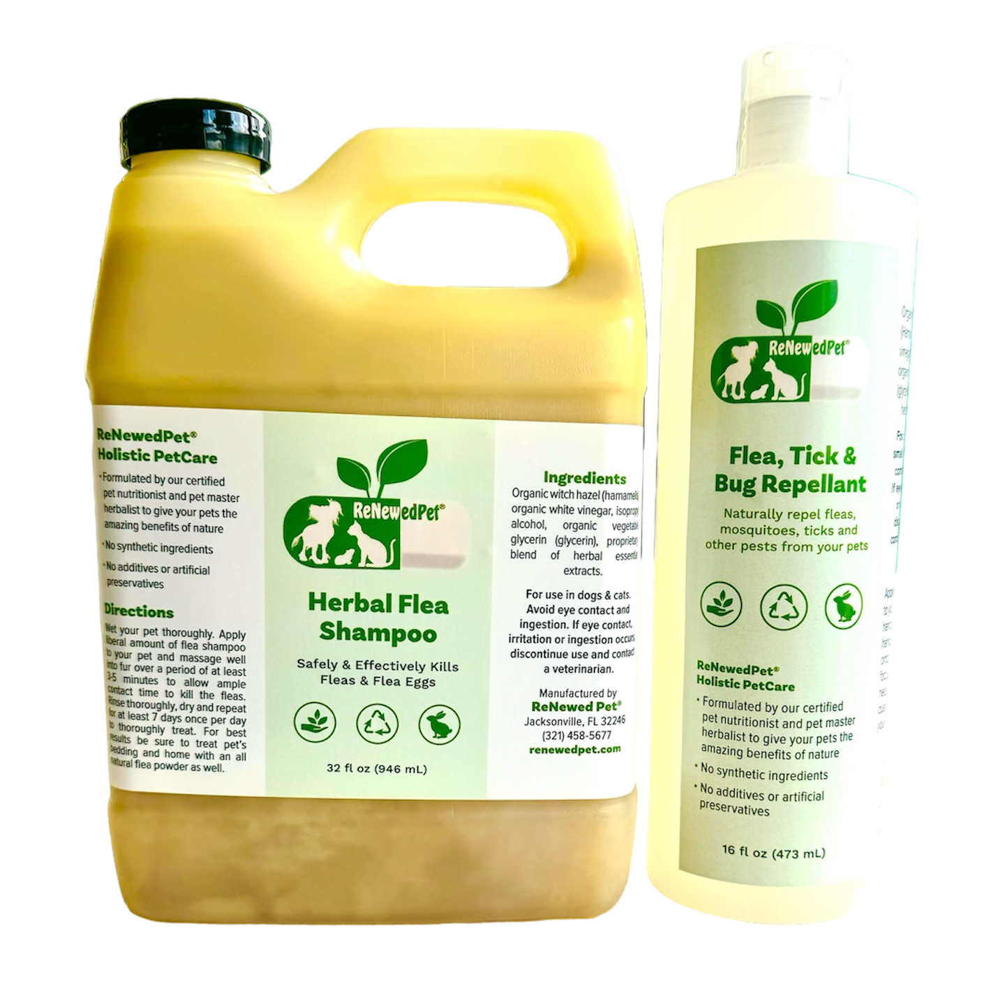 FLEA-X KIT: Flea Shampoo, Flea Tick Bug Repellent