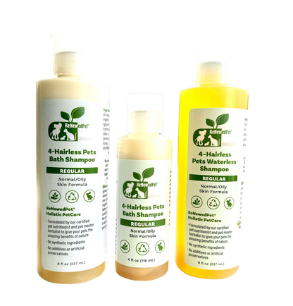4-HAIRLESS PETS REGULAR SHAMPOO, WATERLESS SHAMPOO & CONDITIONER KIT
