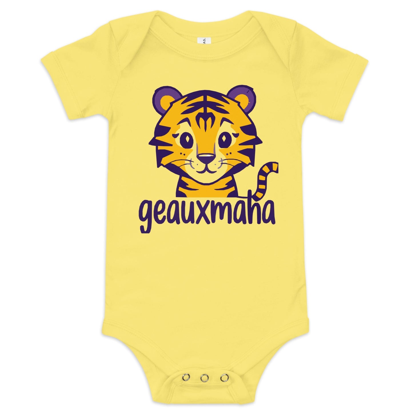 Geauxmaha Tiger Baby Onesie – Purple &amp; Gold
