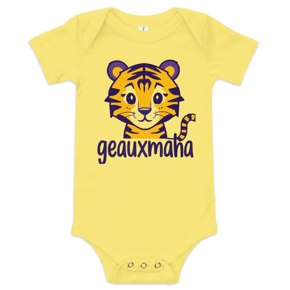 Geauxmaha Tiger Baby Onesie – Purple &amp; Gold