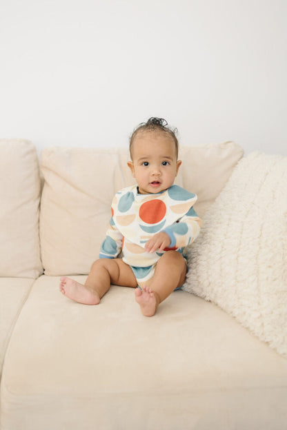 Organic Cotton Long Sleeve Bodysuit - Geometric Moon
