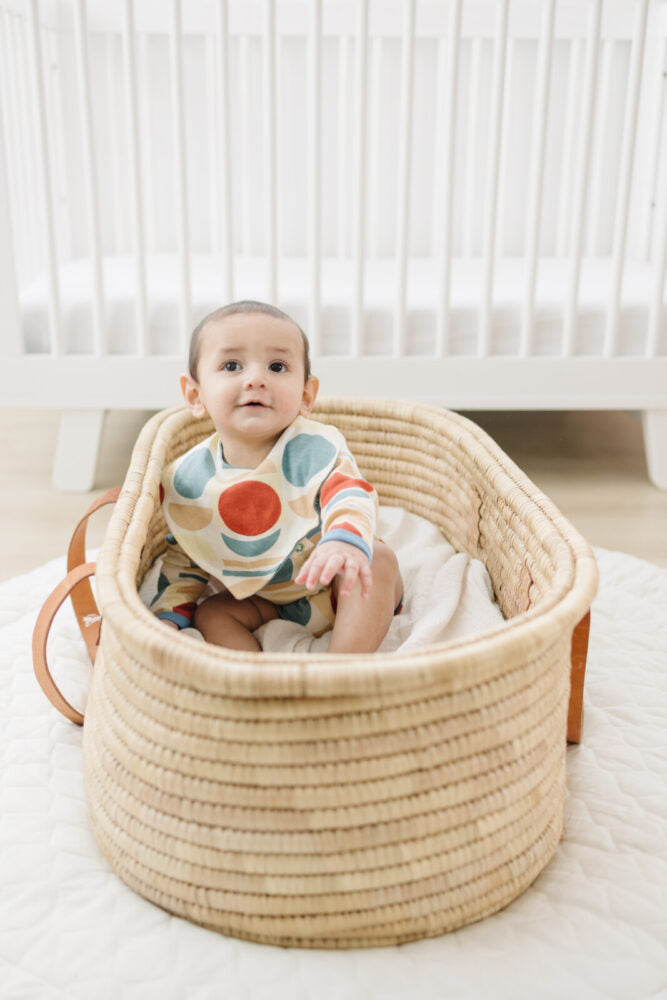 Organic Cotton Long Sleeve Bodysuit - Geometric Moon