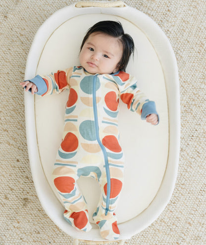 GOTS Certified Organic Cotton Zippy Footed - Geometric Moon