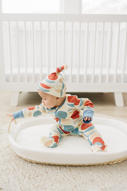 GOTS Certified Organic Cotton Zippy Footed - Geometric Moon