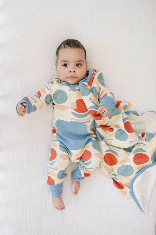 GOTS Certified Organic Cotton Playsuit - Geometric Moon