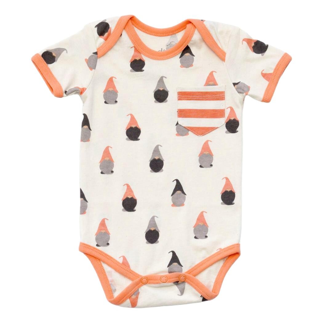 GOTS Certified Organic Cotton Short Sleeve Bodysuit - Gnome
