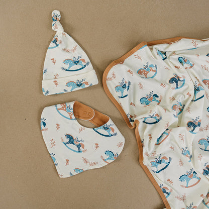 GOTS Certified Organic Cotton Blanket - Rocking Horse