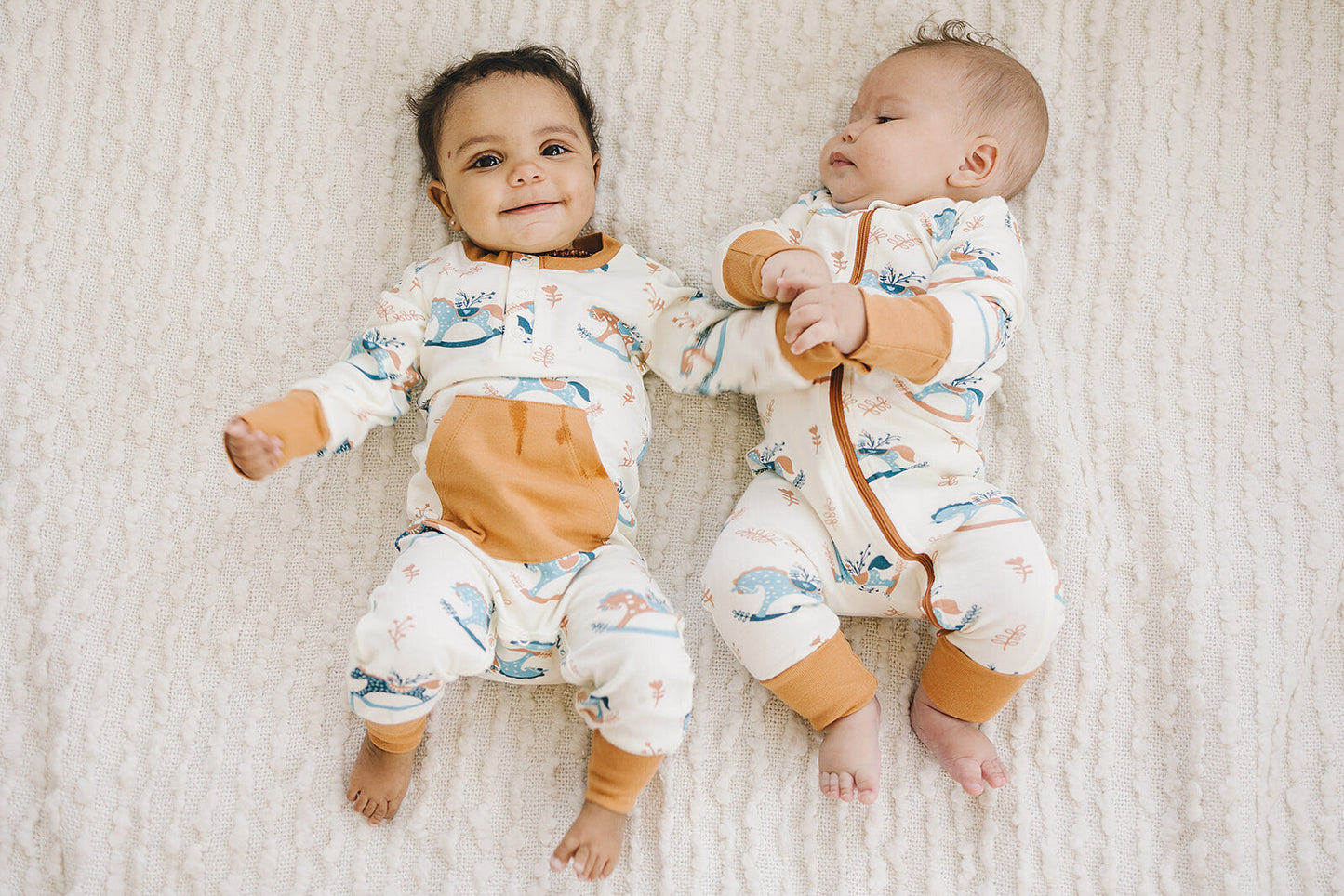 GOTS Certified Organic Cotton Playsuit - Rocking Horse