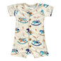 GOTS Certified Organic Cotton Short Sleeve Romper - Rocking Horse