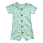 GOTS Certified Organic Cotton Short Sleeve Romper - I Love You (Desert Green)