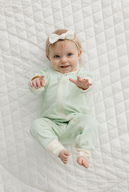 GOTS Certified Organic Cotton Zippy - I Love You (Desert Green)