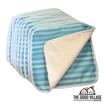 10-Pack Durable Bamboo Cloth Wipes – Easy Spray-Off with Water-Resistant AWJ | Breezy Bands