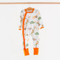 Burnt Orange Dinos All-Stars Organic Cotton Kids Pajamas