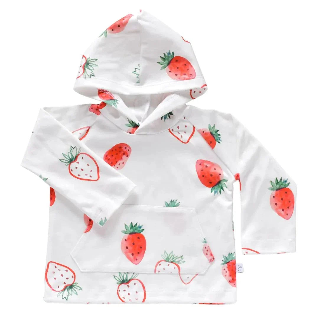 Jennifer Ann - Strawberry Print Organic Pocket Hoodie