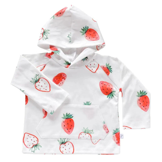 Jennifer Ann - Strawberry Print Organic Pocket Hoodie