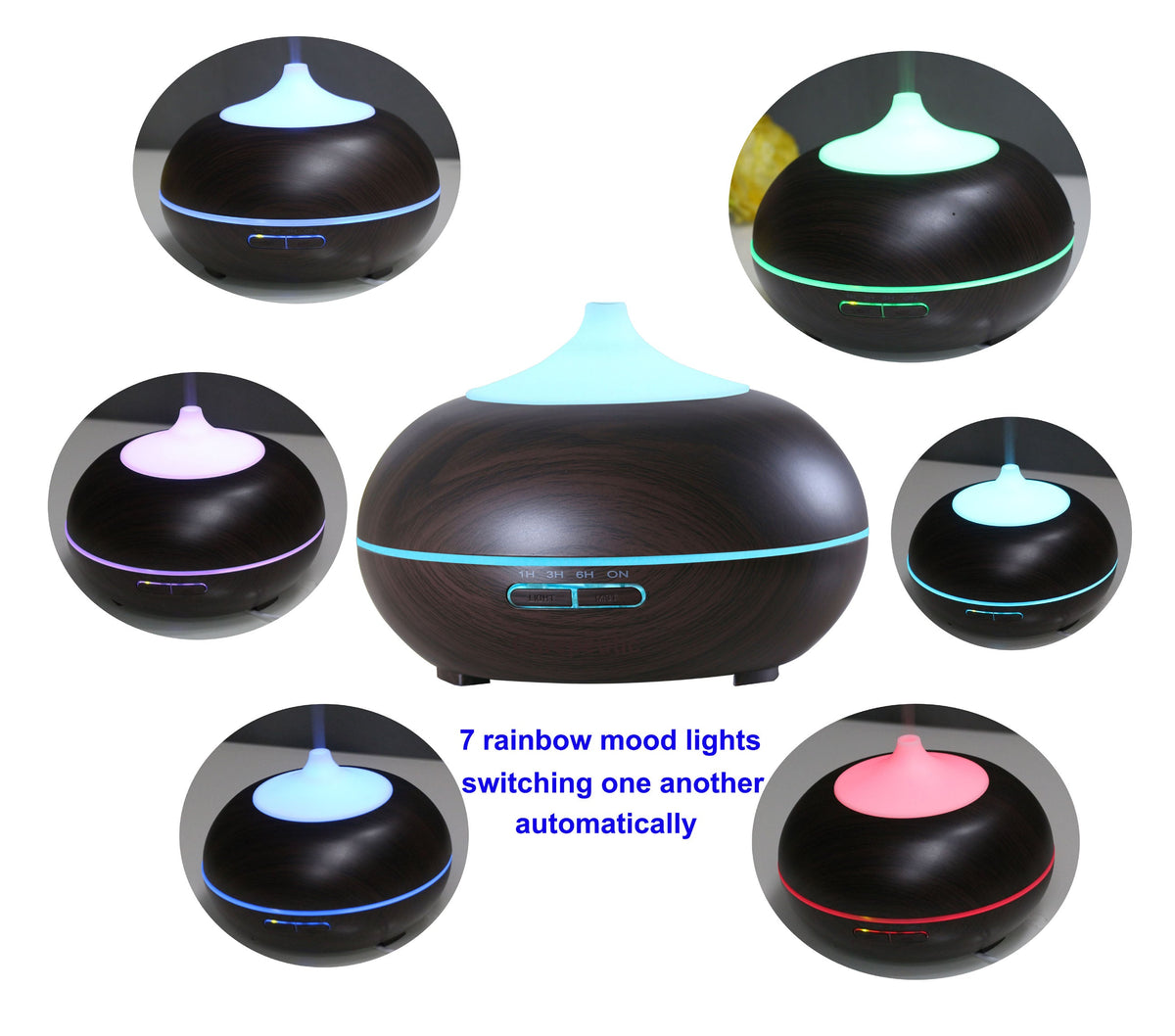 Carepeutic Aroma Essential Oil Diffuser with Black Wood Grained Style