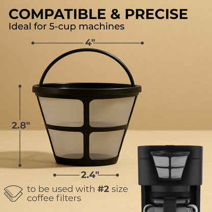 Universal Replacement Coffee Filter for 5-Cup Coffee Makers, KFPF05