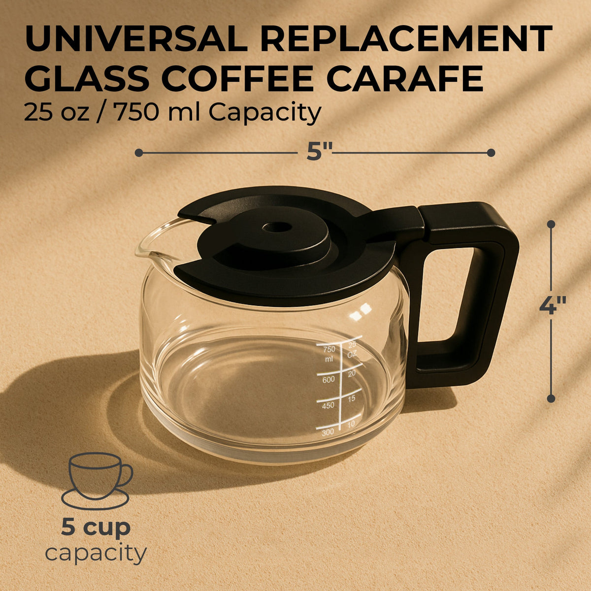 Universal Replacement Coffee Carafe (5-Cup), KFRC05