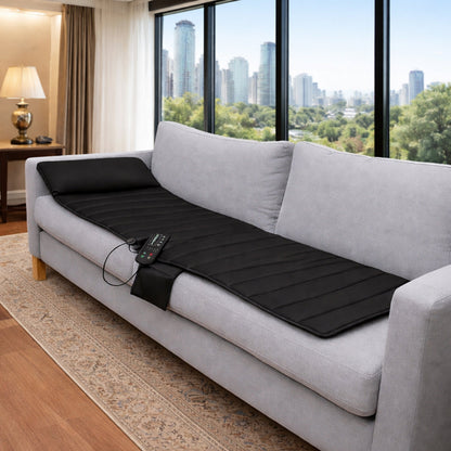Carepeutic Targeted Zone Deluxe Full Body Massage Mat with Heat, Back Massager with 10 Vibration Motors, 4 Heating Zones, Raise-up Pillow, Foldable Relaxation Pad with 3 Selective Intensities
