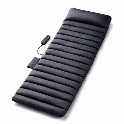 Carepeutic Targeted Zone Deluxe Full Body Massage Mat with Heat, Back Massager with 10 Vibration Motors, 4 Heating Zones, Raise-up Pillow, Foldable Relaxation Pad with 3 Selective Intensities