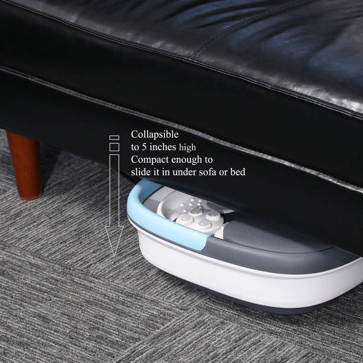 Carepeutic Foldaway Deluxe Foot Spa and Bathing Massager with Red Light and Bubble Therapy