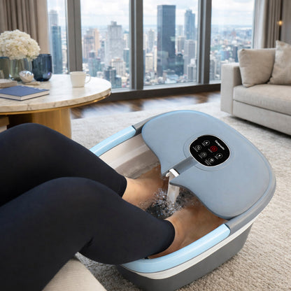 Carepeutic Foldaway Deluxe Foot Spa and Bathing Massager with Red Light and Bubble Therapy