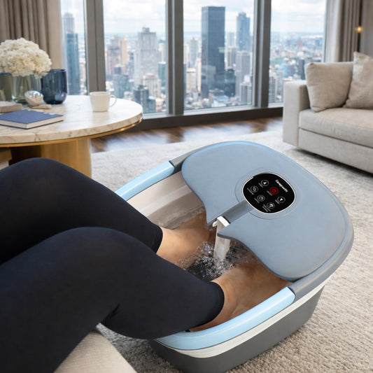 Carepeutic Deluxe Automatic Foot Spa Massager with Remote and Red Light Therapy